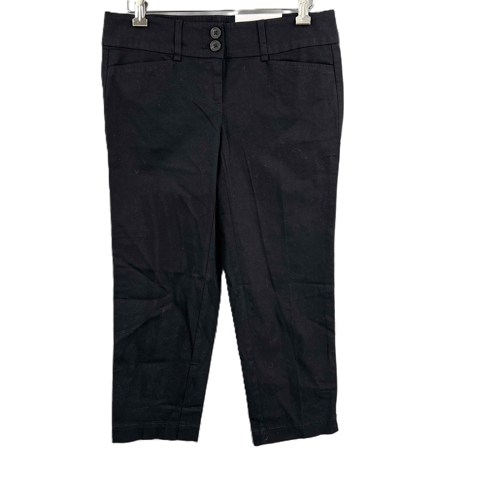Loft Black Original Crop Pant Straight Leg Cotton Womens Petite 0P